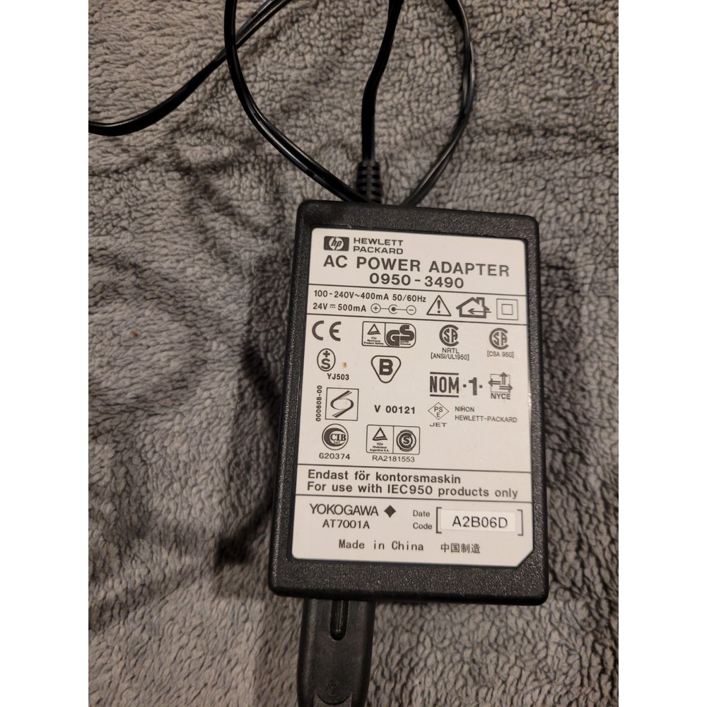 Hewlett Packard 0950-3490 AC Power Adapter  24V DC output 500mA